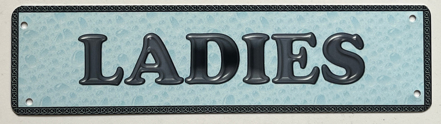 Aluminium Vintage Style Wall Sign - TOILET, LADIES, GENTS 10 x 2 inch