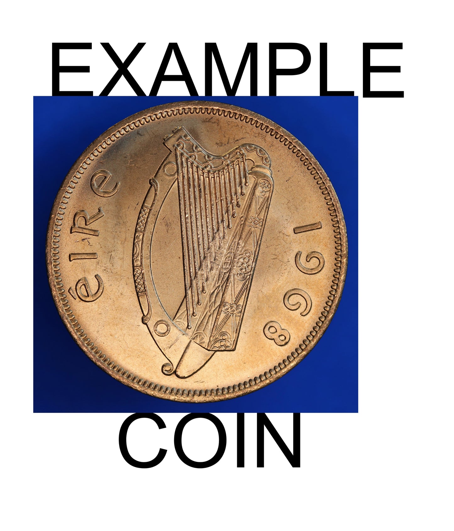 GENUINE 1968 Irish Pennies 1d EIRE Ireland, aUNC, coins [1968IR1d]