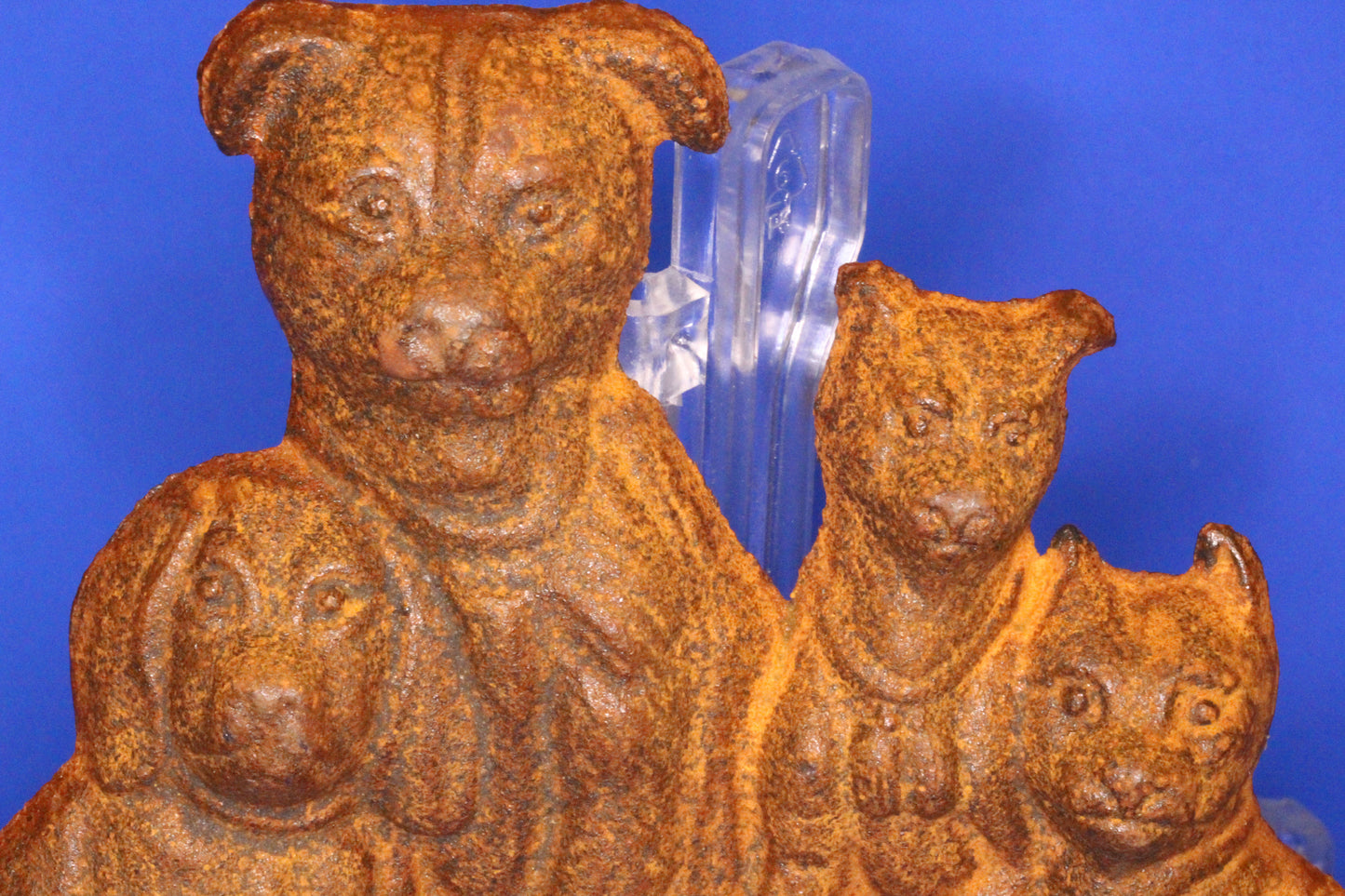 4 dogs key rack -rusty finish 22cm x 18cm [XCR4D]