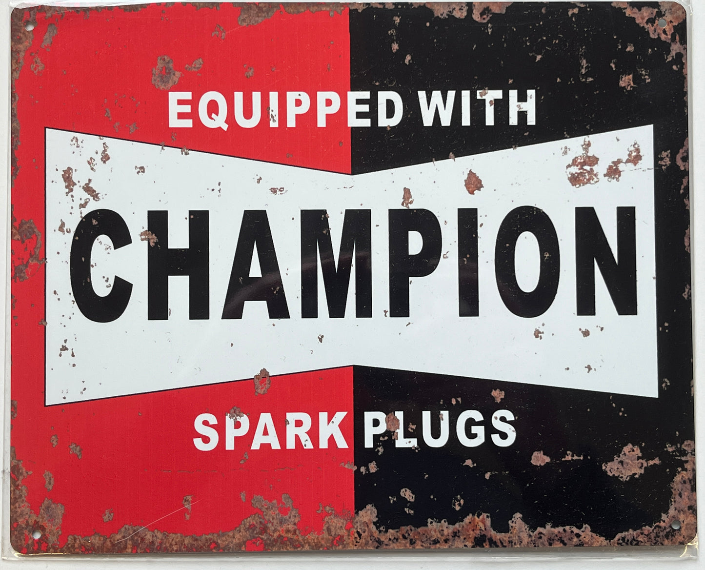 Metal Vintage Style Wall Sign - Champion Spark Plugs Metal Sign Plaque 10x8 inch [CHAMP]