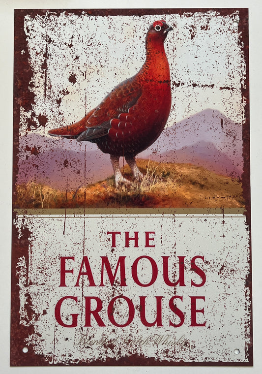 Metal Vintage Style Wall Sign - Famous Grouse Scotch whisky, 10½ x 7 inch [GROU]