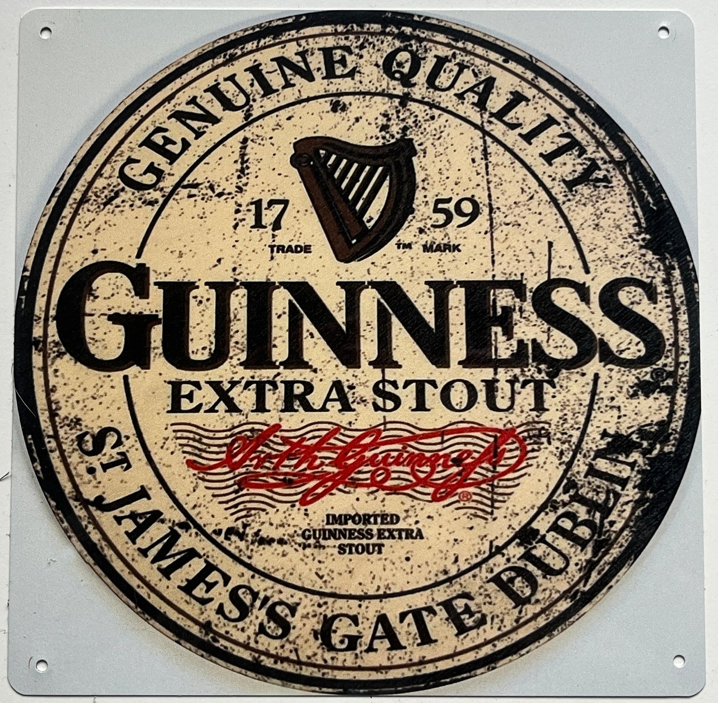 Aluminium Vintage Style Wall Sign - Guinness Advertising sign, 8 inch [GUIN4]