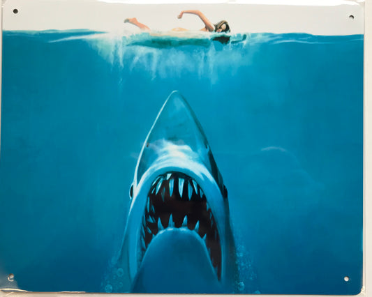 Metal Vintage Style Wall Sign - Jaws Iconic Poster 10x8 inch [JAWS]