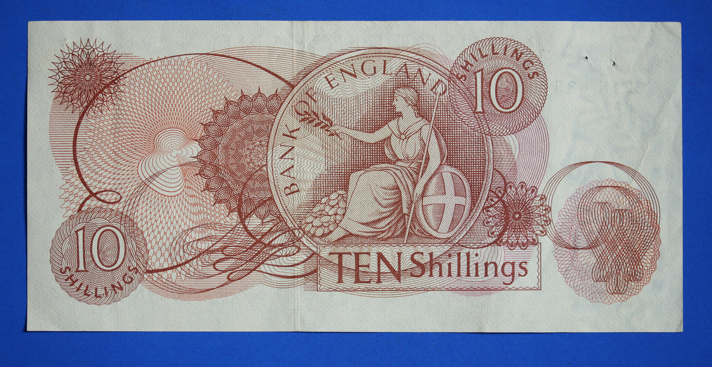 1967 Bank of England, 10 shillings banknote, Fforde Prefix "C24N" [10/23 27817]