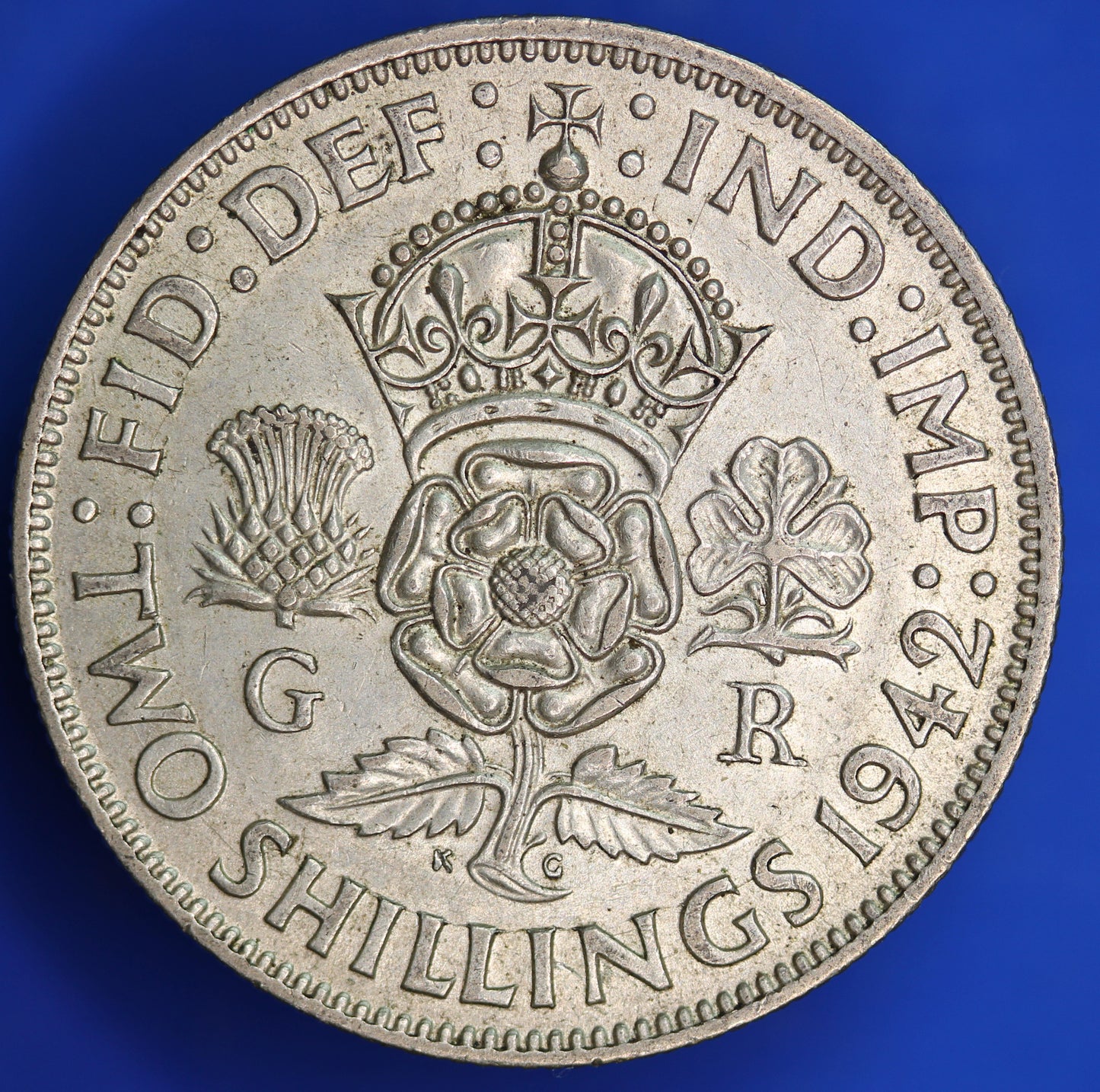 1942 British Coin George VI 50% Silver two shilling 2/- coin [10/23 28189]