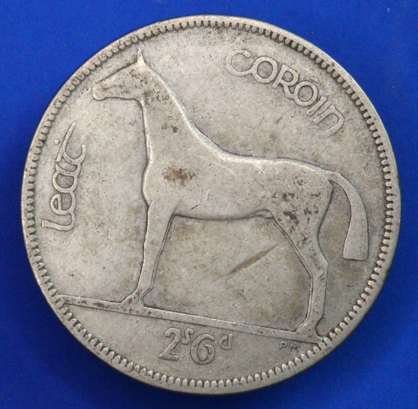 GENUINE 1928 Irish Half Crown 2/6 Ireland EIRE coin, 75% silver, Irish Hunter [10/23 28327]