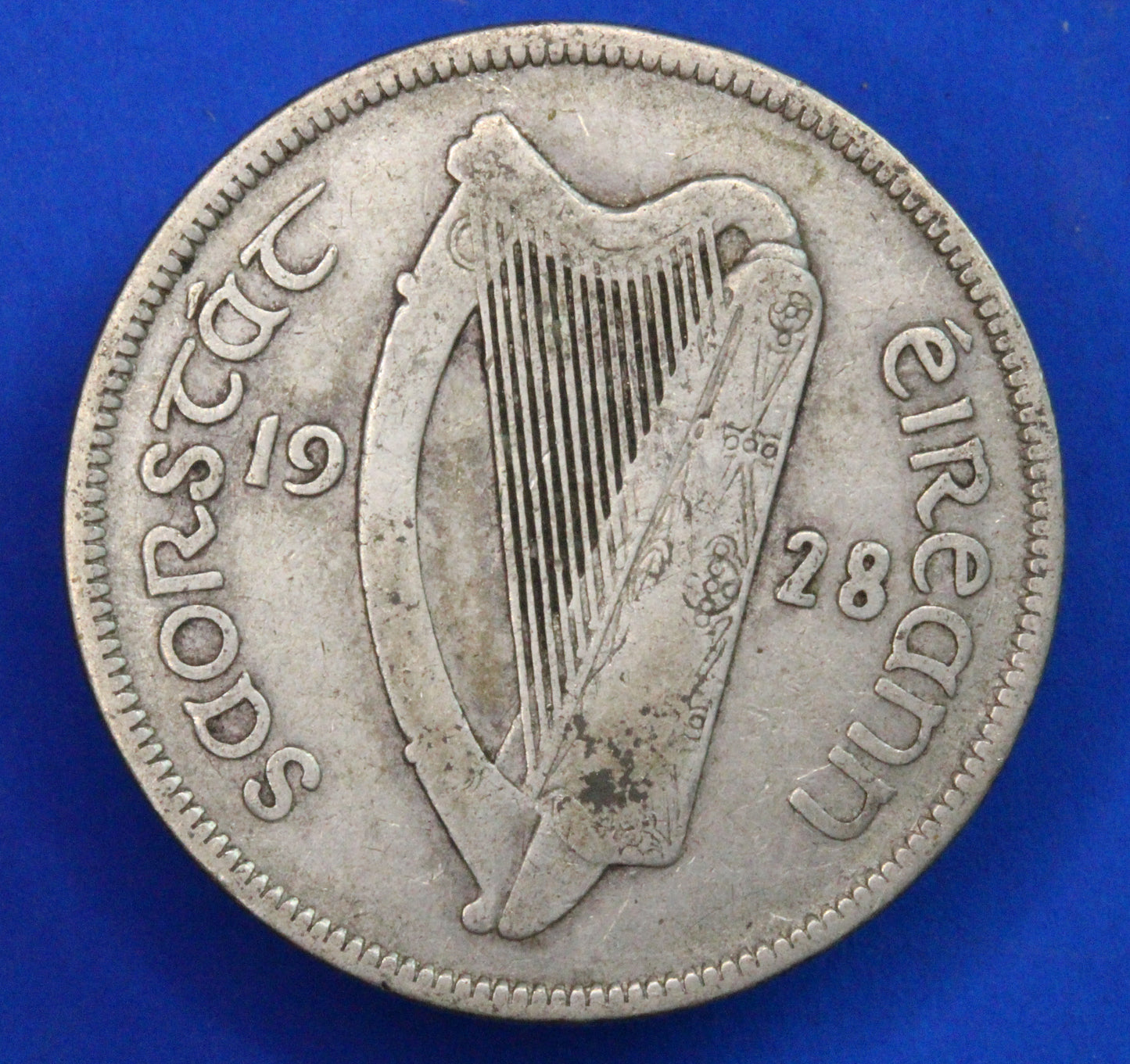 GENUINE 1928 Irish Half Crown 2/6 Ireland EIRE coin, 75% silver, Irish Hunter [10/23 28327]