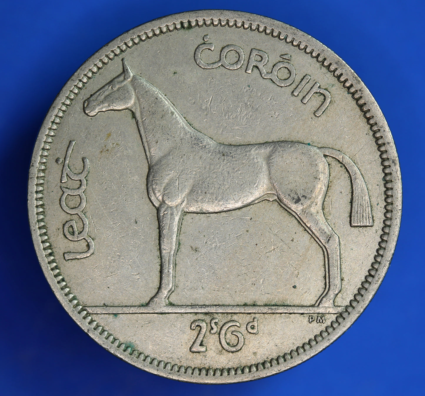 GENUINE 1964 Irish Half Crown 2/6 Ireland EIRE coin, Cu-Ni, Irish Hunter [06/24 30467]