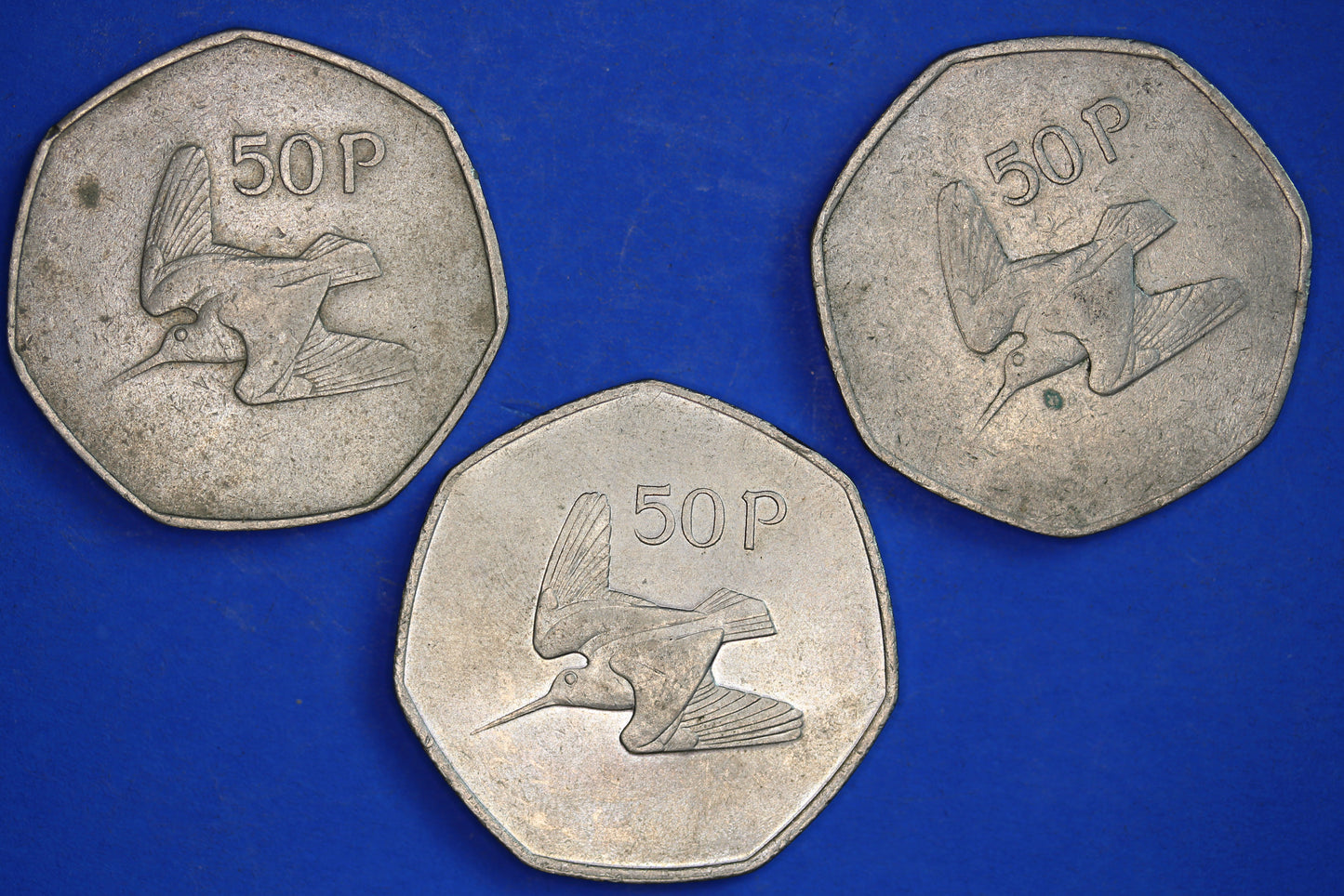 GENUINE Irish Ireland EIRE coins, Collection of Irish Coins - Fifty Pence 50p various dates [10/24 31111]