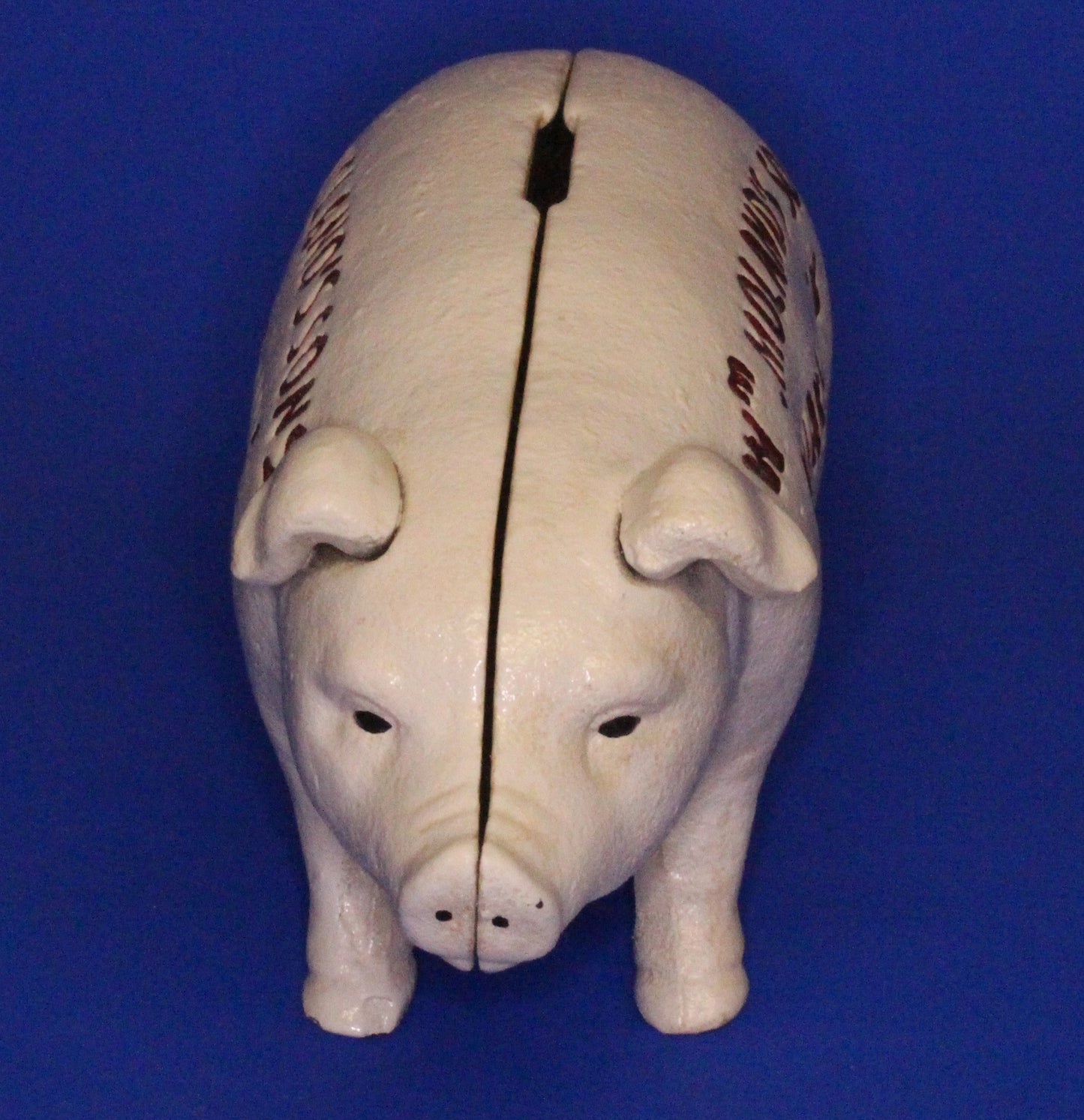 Vintage Style Cast Iron piggy bank Moland's Hams, 18cm long, moneybox [XBPIS]