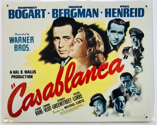 Metal Vintage Style Wall Sign - Casablanca Movie Bogart 10x8 inch [CASA]