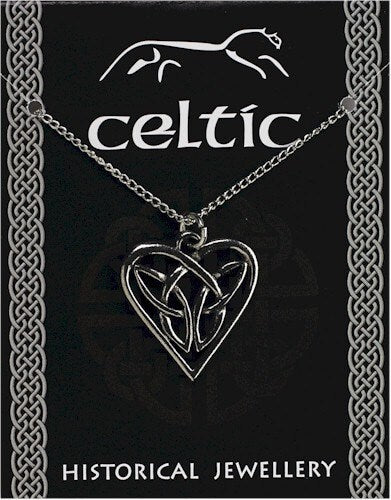 Celtic Interlaced Heart (24mm) Pendant, on silver chain with folder [CHPP]