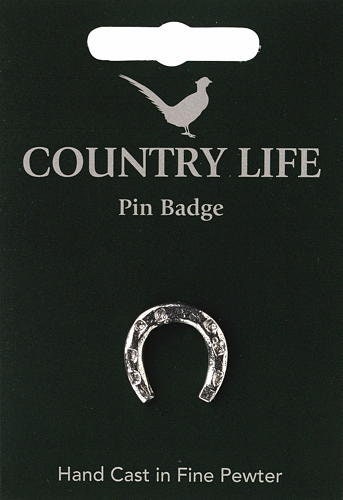 Horseshoe Pin Badge - Pewter, Country Life (20mm long) *[CLHSPPIN]