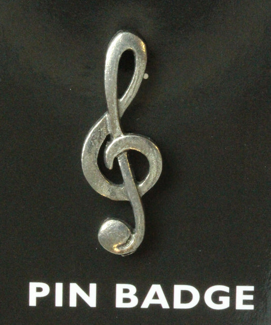 Treble Clef Pin Badge - Pewter *[TCPPIN]