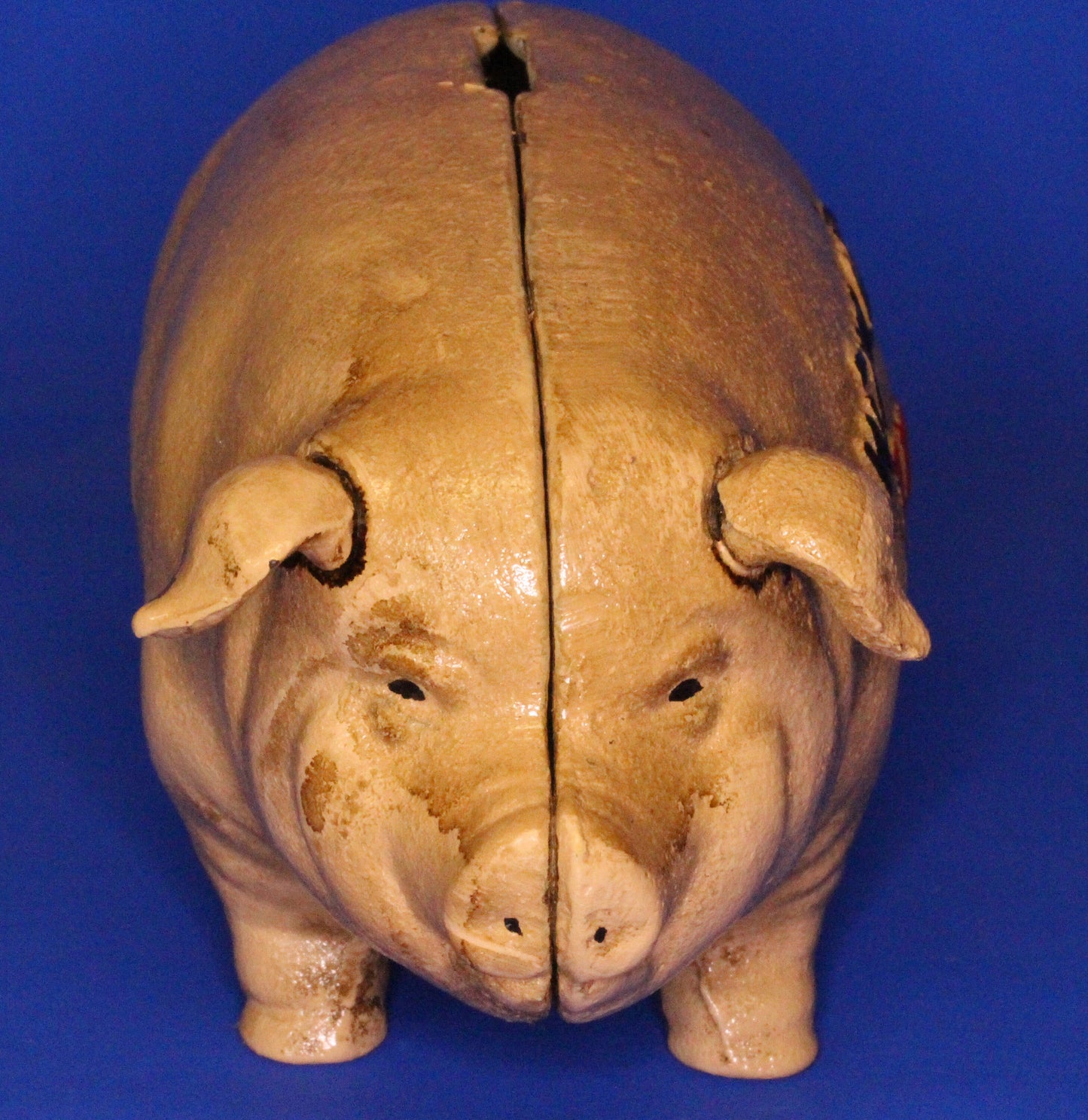 Vintage Style Cast Iron Pig bank Quaker City, 19cm long, moneybox [XBPIQ]