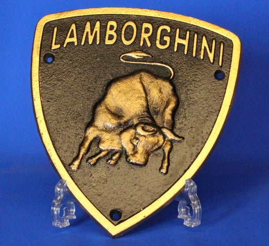 Reproduction Cast Iron LAMBORGHINI Plaque /Advertising sign 22 x 19 cm [YLAMB]