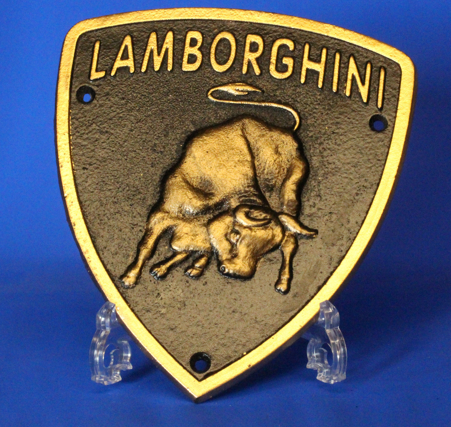 Reproduction Cast Iron LAMBORGHINI Plaque /Advertising sign 22 x 19 cm [YLAMB]