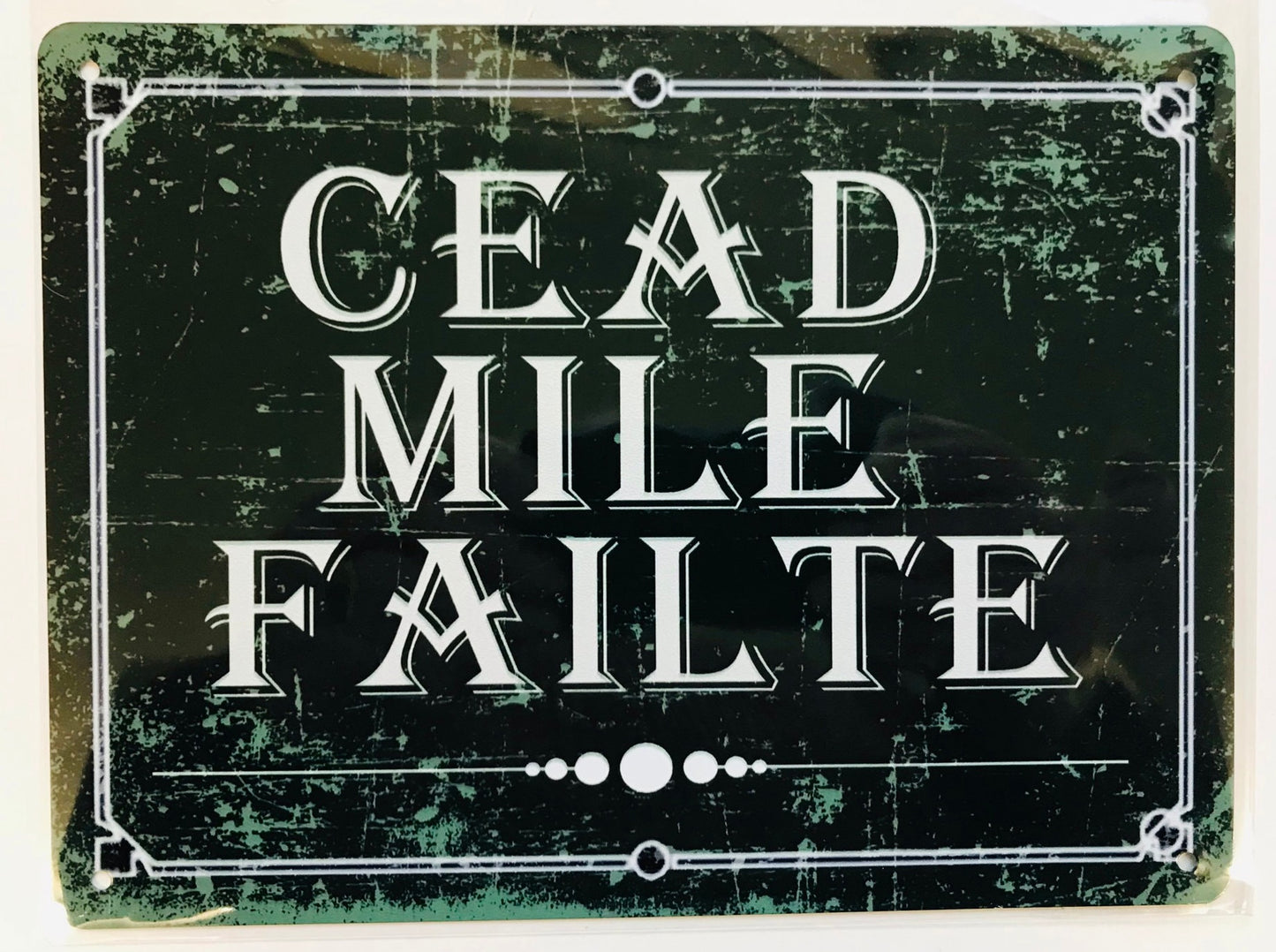 Metal Vintage Style Wall Sign CEAD MILE FAILTE irish welcome, 2 Sizes [irwel]
