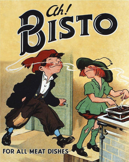 Metal Vintage Style Wall Sign - Ah Bisto For All Meat Dishes 10x8 inch [BIST1]