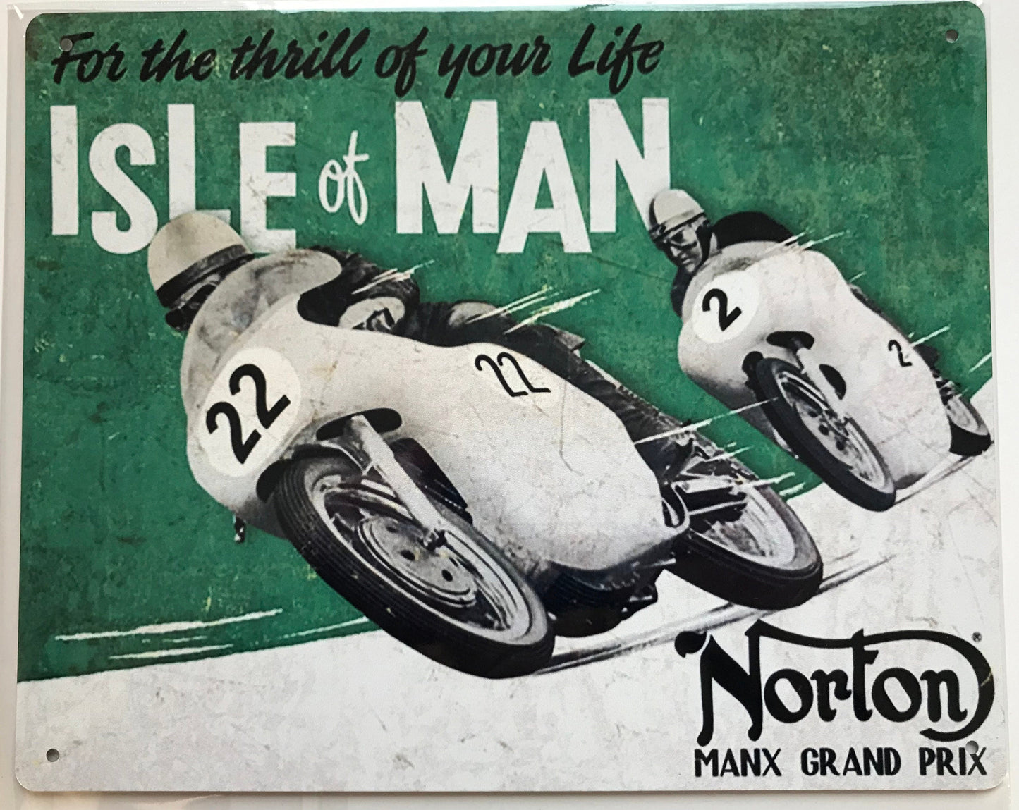 Metal Vintage Style Wall Sign - Isle Of Man Norton TT Race Motorbikes Motorcycles 10x8 inch [TT01]