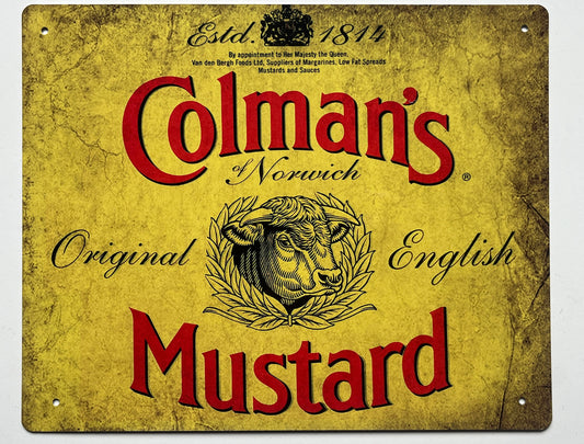 Aluminium Vintage Style Wall Sign - Colman's Original English Mustard 10x8 inch [COLM1]
