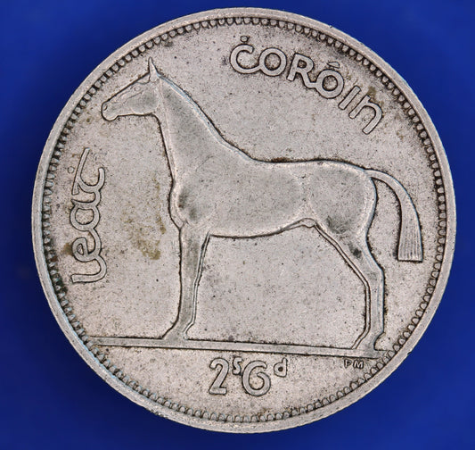 GENUINE 1939 Irish Half Crown 2/6 Ireland EIRE coin, 75% silver [R05/24 26971]