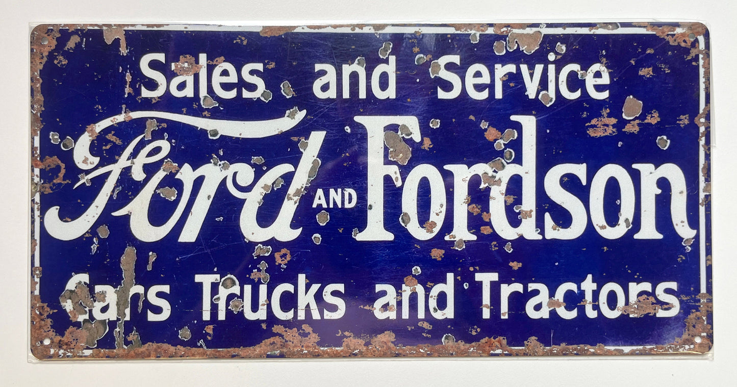Metal Vintage Style Wall Sign - Ford Fordson Service 12x6 inch [FORD1]