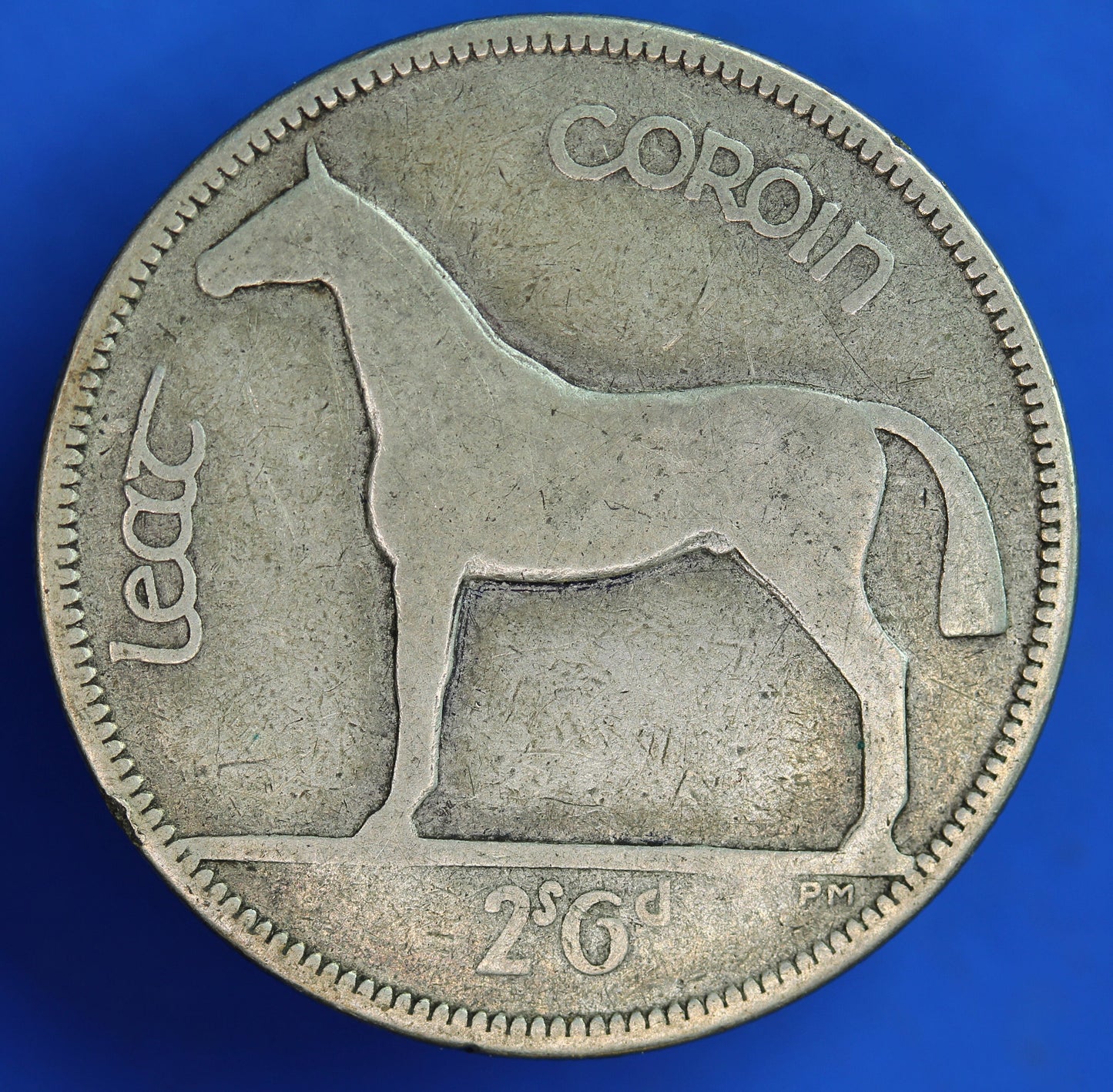 GENUINE 1930 Irish Half Crown 2/6 Ireland EIRE coin, 75% silver, Irish Hunter [R08/24 27508]