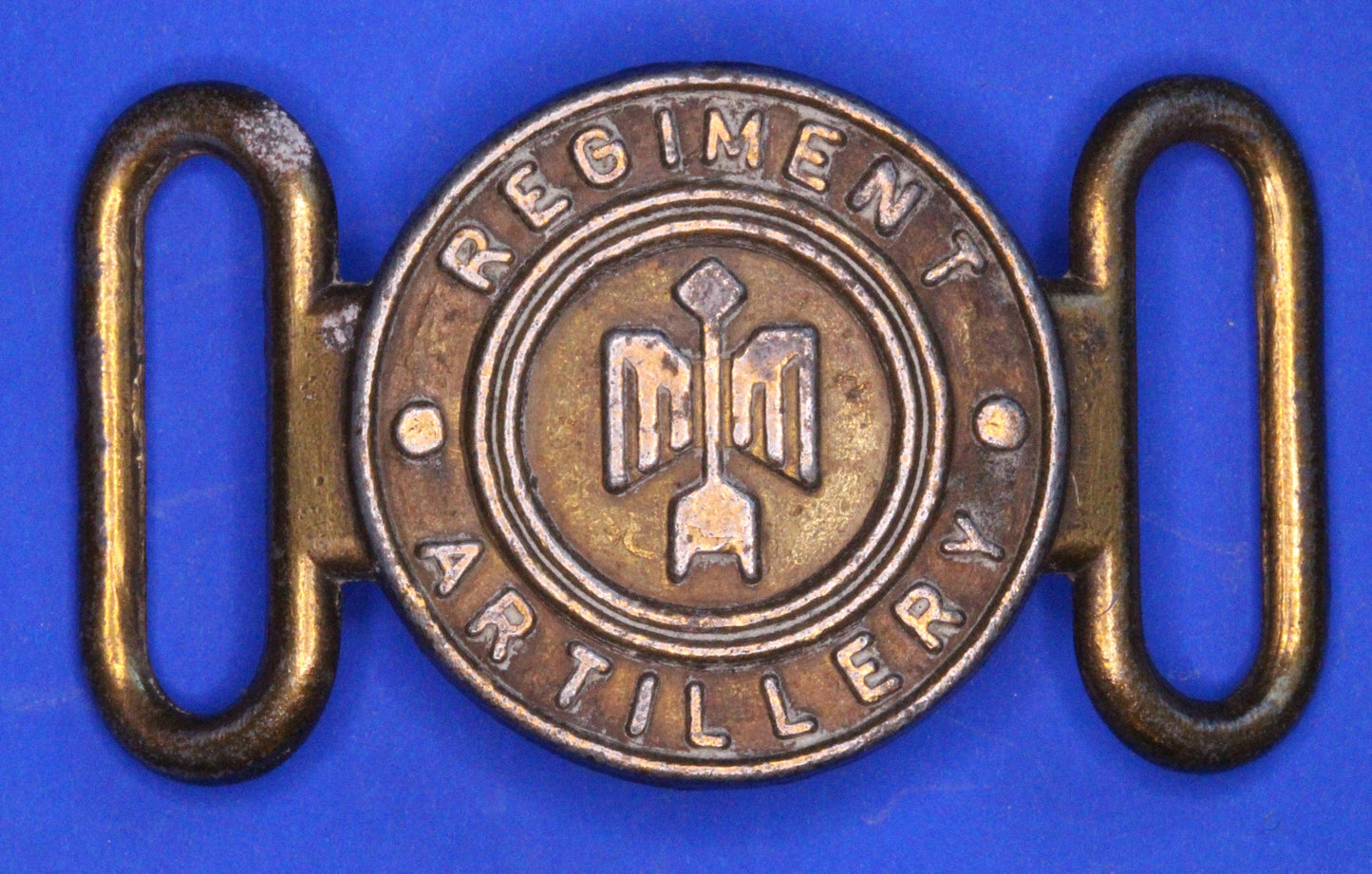 British Army WW2 World War 2, Small Royal Artillery Regiment Belt Buckle, 1.5 inches wide [R09/24 28258]