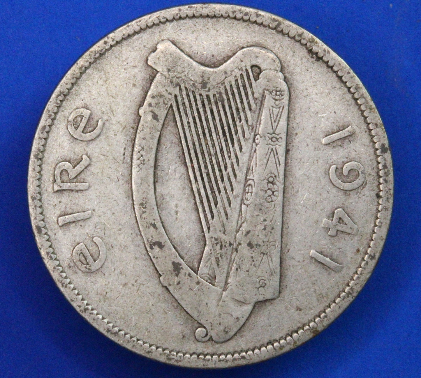 GENUINE 1941 Irish Half Crown 2/6 Ireland EIRE coin, 75% silver, Irish Hunter [R09/24 28326]