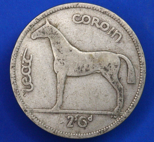 GENUINE 1941 Irish Half Crown 2/6 Ireland EIRE coin, 75% silver, Irish Hunter [R09/24 28326]