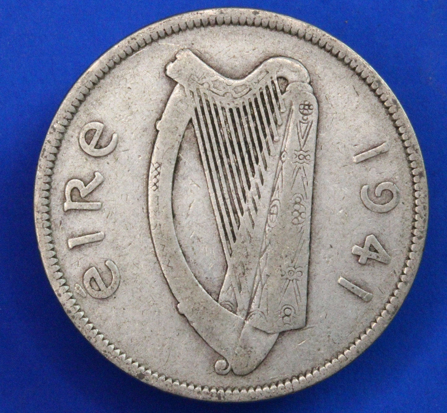GENUINE 1941 Irish Half Crown 2/6 Ireland EIRE coin, 75% silver, Irish Hunter [R09/24 28330]