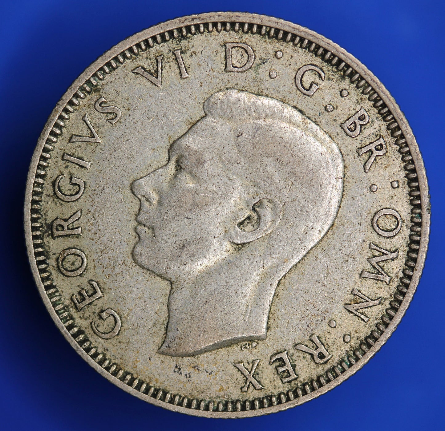 GENUINE British Coin -  1942 George VI One Shilling, 50% silver coin  [R10/24 28540] SHOP