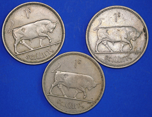 GENUINE Irish shillings Ireland EIRE coin, Various Dates, Bull Coin [R11/24 28890]