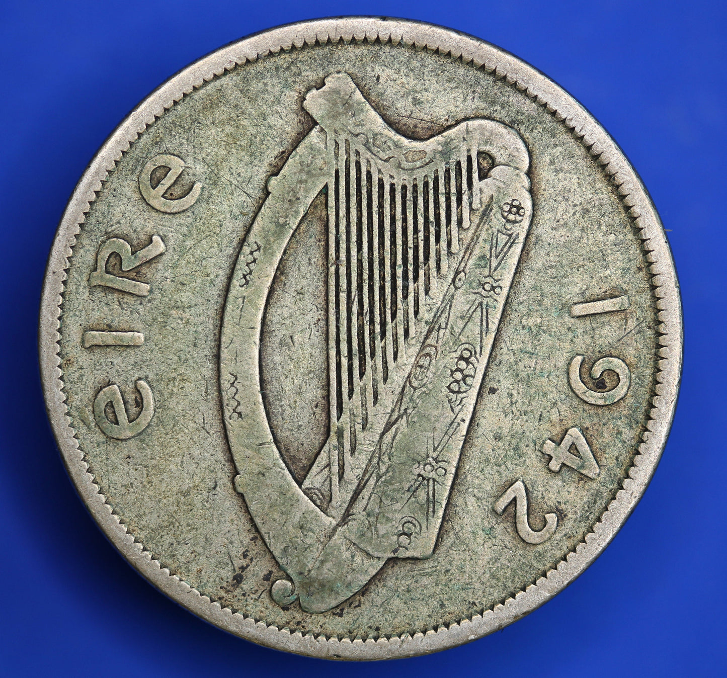 GENUINE 1940 Irish Half Crown 2/6 Ireland EIRE coin, 75% silver [R12/24 28991]