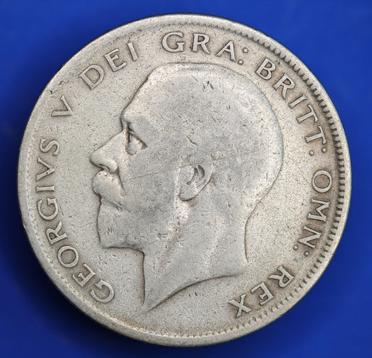 GENUINE British Coin -  1929 George V half crown, 50% silver coin  [R12/24 29011]