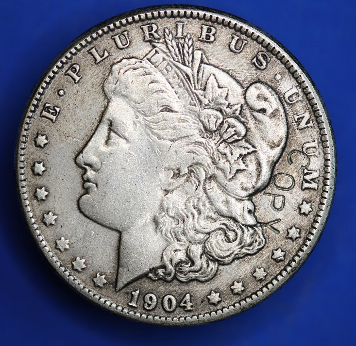 Replica coin, 1904 United States USA Morgan Dollar, wt 25.1g should be 26.7g,  marked "copy"  [R01/25 29128]