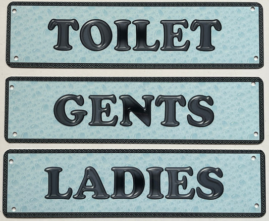 Aluminium Vintage Style Wall Sign - TOILET, LADIES, GENTS 10 x 2 inch