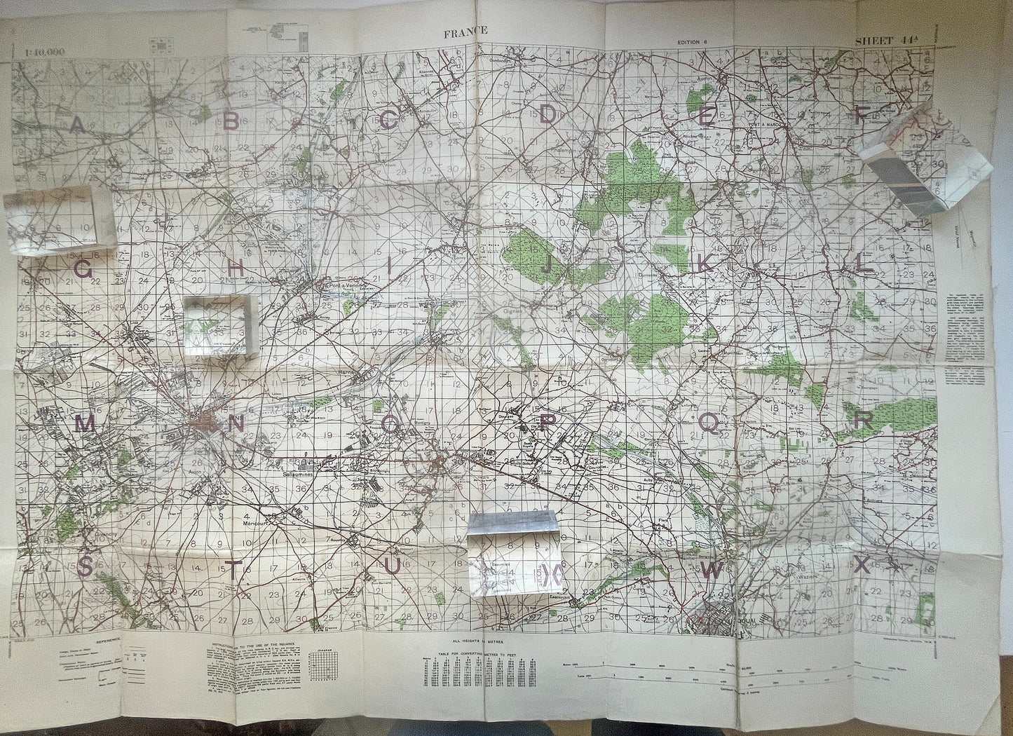 British Army Militaria World War 1 WW1 - WW1 1918 map of France - Lens map 44A   [R02/25 29615]