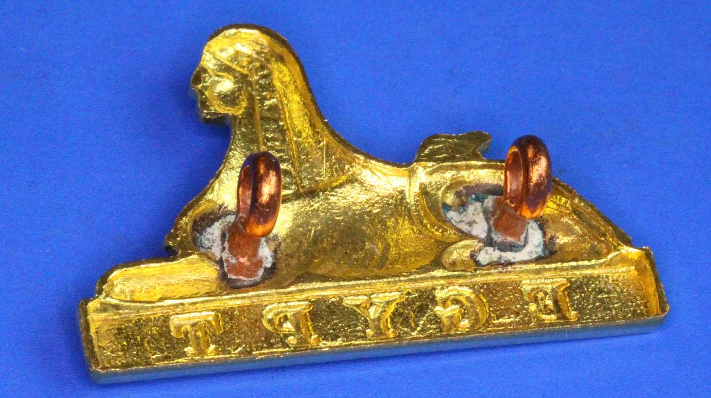 British Army Militaria 24th Foot 2nd Warwickshire brass Sphinx collar badge Zulu War, NOT a pair [R03/25 24THFOOT]