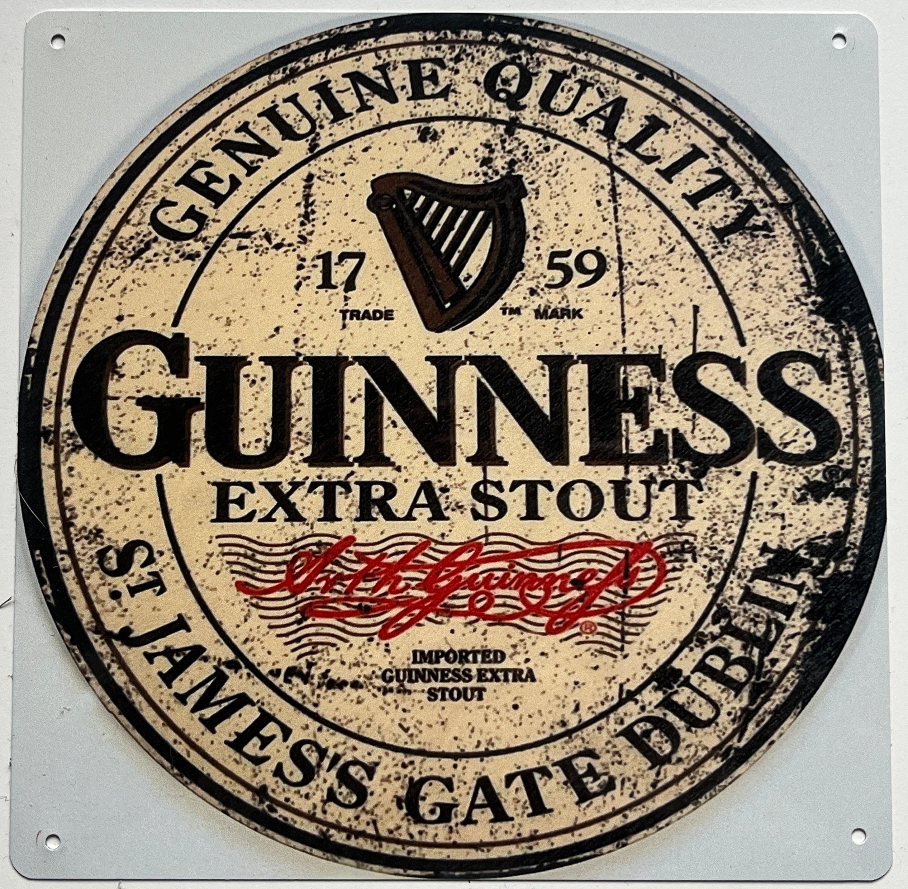 Aluminium Vintage Style Wall Sign - Guinness Advertising sign, 8 inch ...