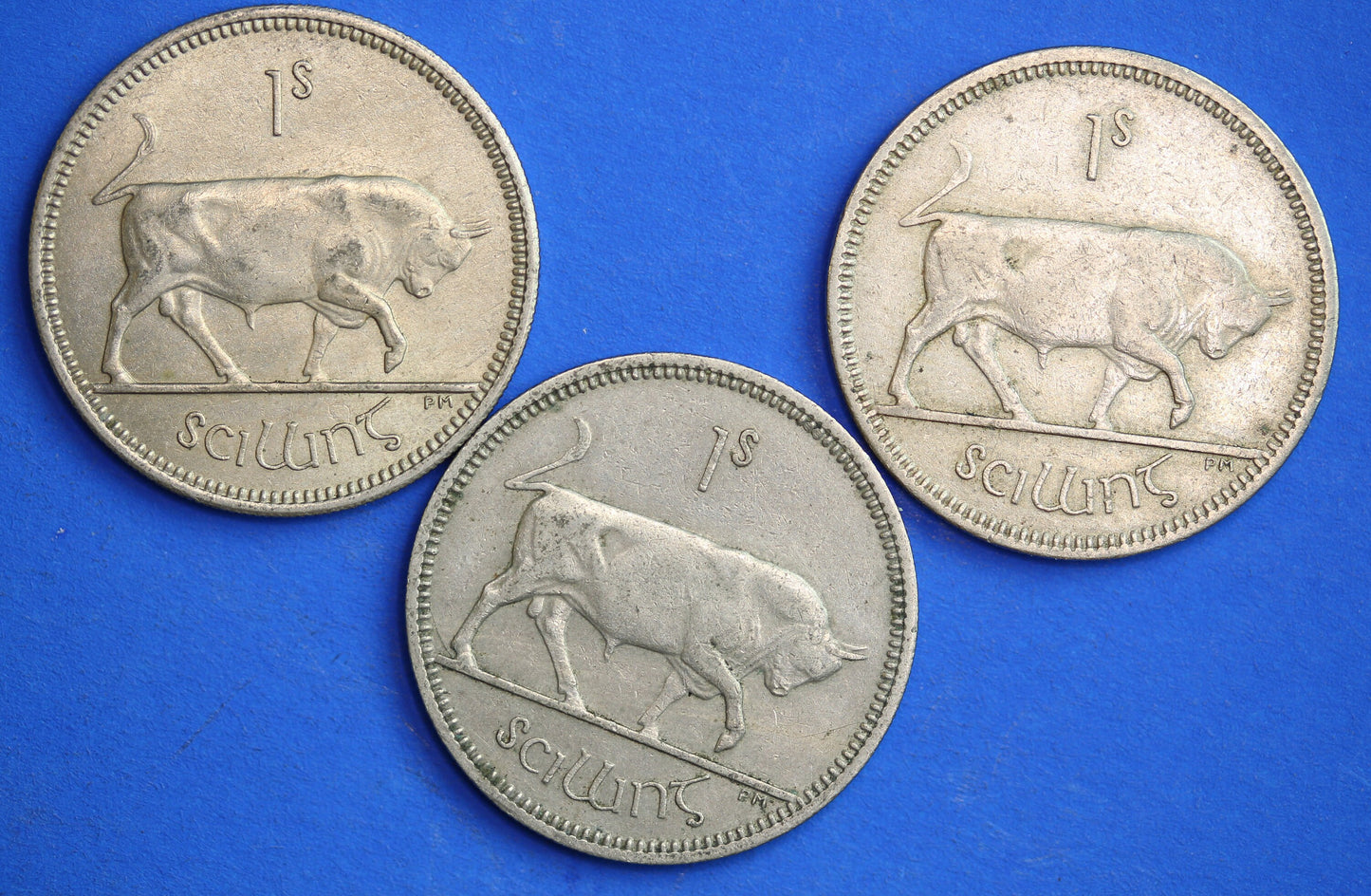 GENUINE Irish shillings Ireland EIRE coins, Various Dates, Bull Coins [R04/25 29917]