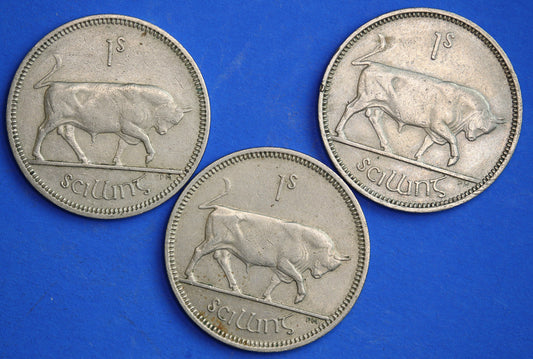 GENUINE Irish shillings Ireland EIRE coins, Various Dates, Bull Coins [R04/25 29919]