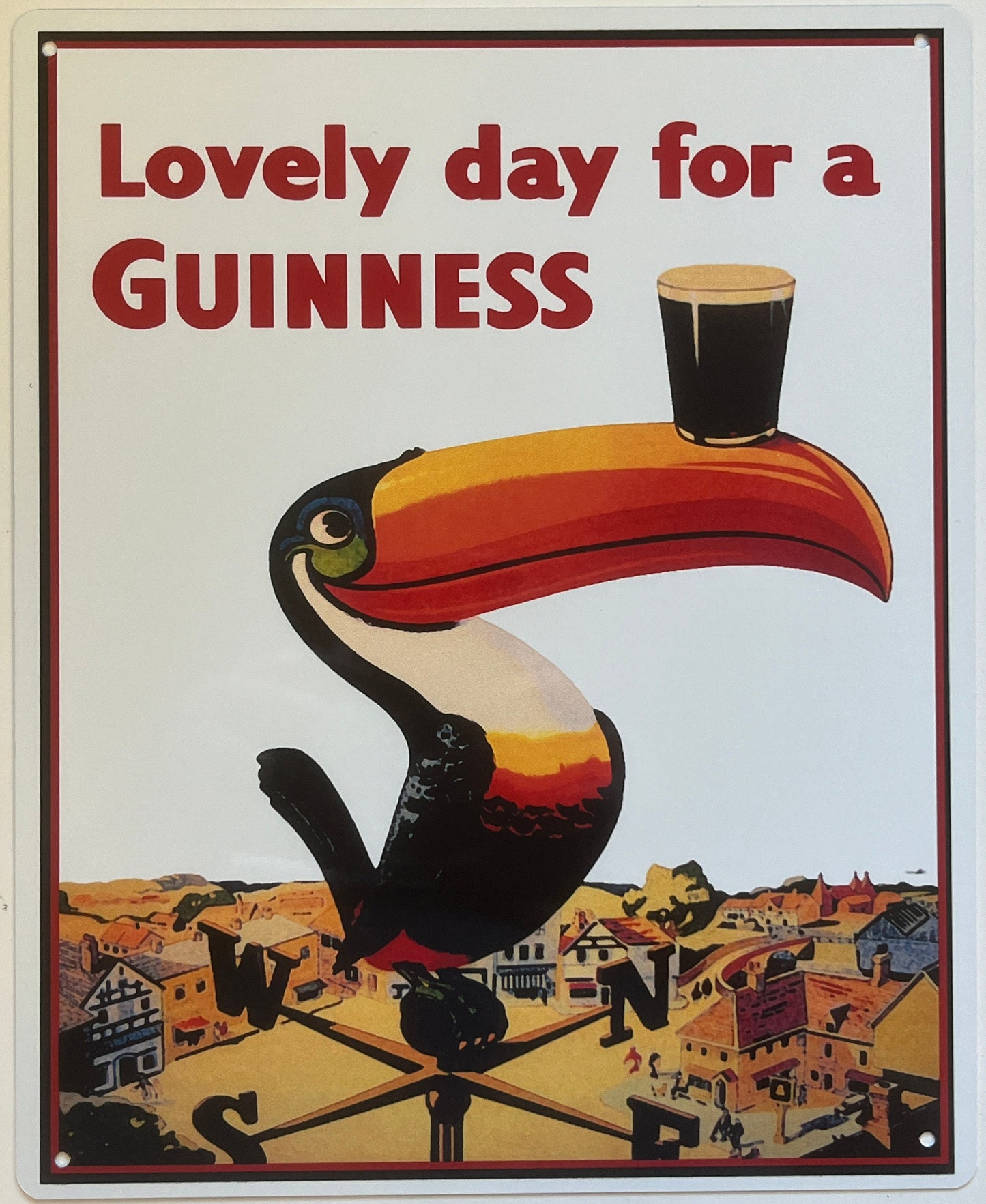 Metal Vintage Style Wall Sign - Lovely Day For A Guinness Toucan, 10 x 8 inch [GUIN8]