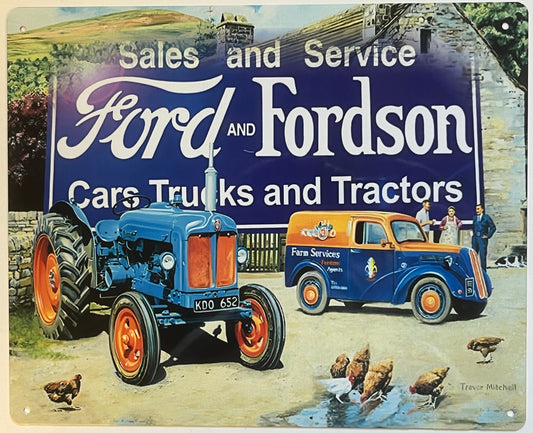 Metal Vintage Style Wall Sign - Ford Fordson Tractor Cars 10x8 inch [FORD2]