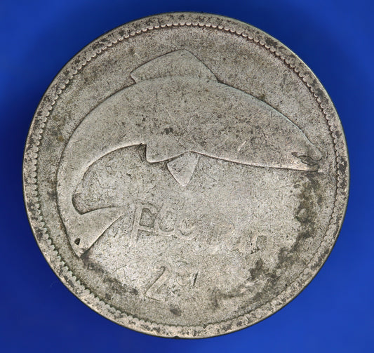 GENUINE 1928 Irish florin two shillings Ireland EIRE coin, 75% silver [06/24 30284]