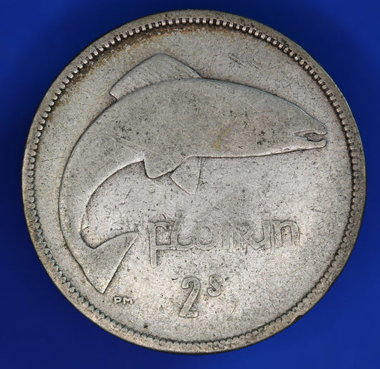 GENUINE 1940 Irish florin two shillings Ireland EIRE coin, 75% silver [R06/25 30285]