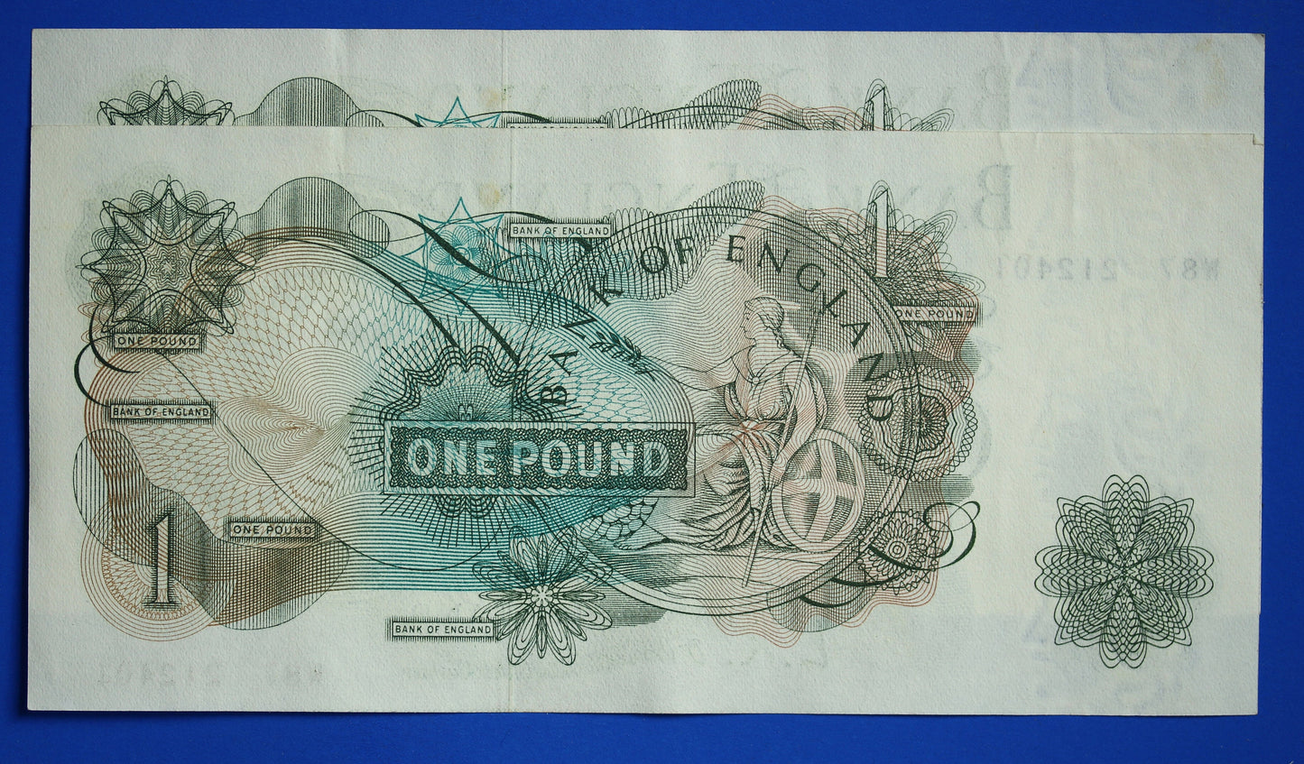 3x 1960 Bank of England One pound 1 pound, O'Brien "W87" Elizabeth II banknotes CONSECUTIVE   [06/24 30228]
