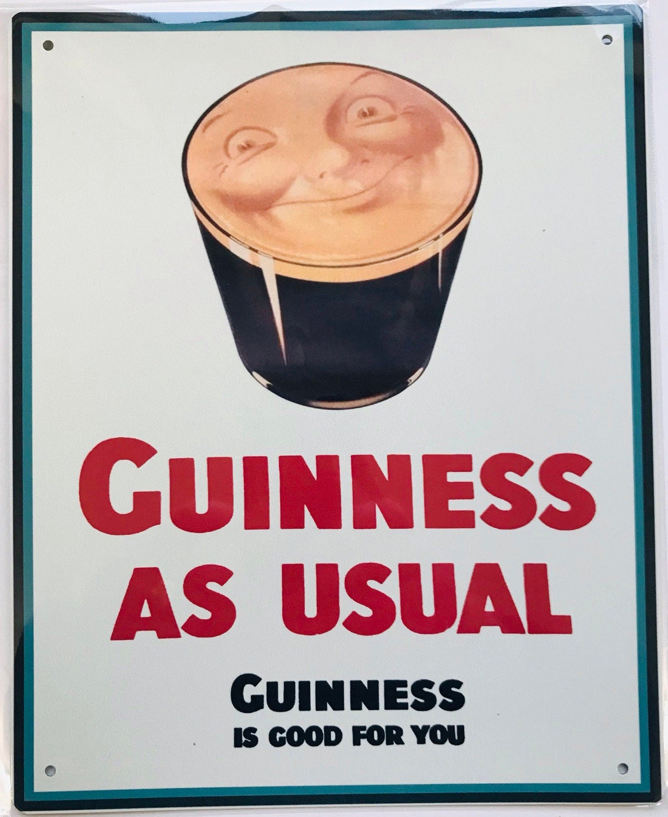 Metal Vintage Style Wall Sign - Guinness As Usual 10x8 inch [GUIN2]