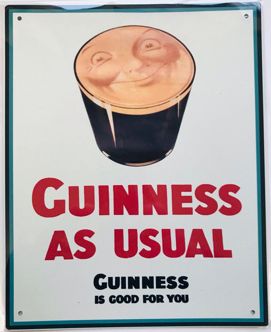 Metal Vintage Style Wall Sign - Guinness As Usual 10x8 inch [GUIN2]